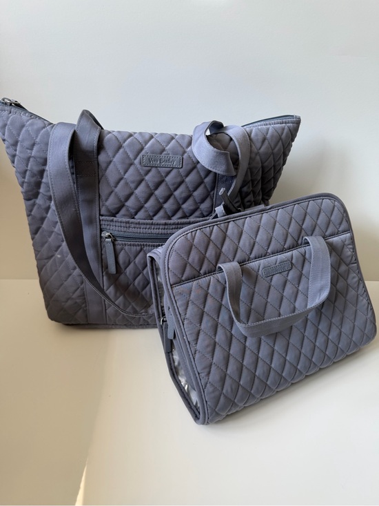 Vera Bradley Handbags - Vera Bradley Quilted Tote and Accessory Organizer in Gray
